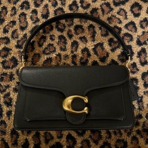 Coach Tabby 26 Black Leather Handbag with Gold Accent